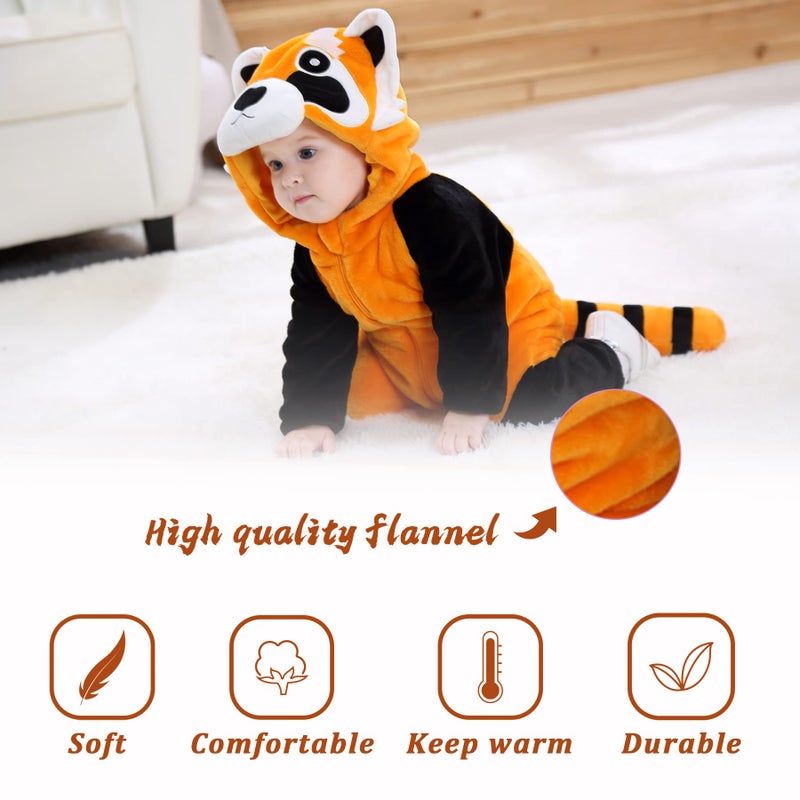 TONWHAR Kid's and Toddler's Costume Baby Animal Outfit Baby Boys' Girls' One-Piece Rompers Jumpsuit(1-3M,Raccoon) - Image 3